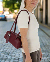 Load image into Gallery viewer, baggu - small recycled leather bowler - mahogany - prebook arriving early nov