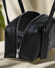 Load image into Gallery viewer, baggu - small recycled leather bowler - black - prebook arriving early nov