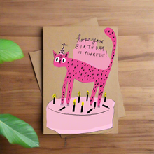 Load image into Gallery viewer, badger & burke - purrfect birthday card