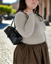 Load image into Gallery viewer, baggu - small recycled leather bowler - black - prebook arriving early nov