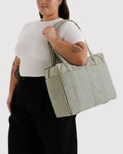 Load image into Gallery viewer, baggu - small cloud carry-on bag - sage stripe