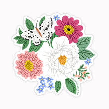 Load image into Gallery viewer, butterfly floral cluster - clear vinyl sticker