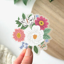 Load image into Gallery viewer, butterfly floral cluster - clear vinyl sticker