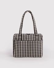 Load image into Gallery viewer, baggu - small cloud carry-on bag - black & cream gingham - COMING SOON