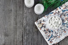 Load image into Gallery viewer, blue jays & berries tea towel