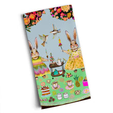 Load image into Gallery viewer, bunny tea party tea towel - save 50%