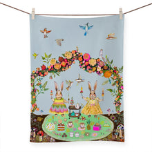 Load image into Gallery viewer, bunny tea party tea towel - save 50%