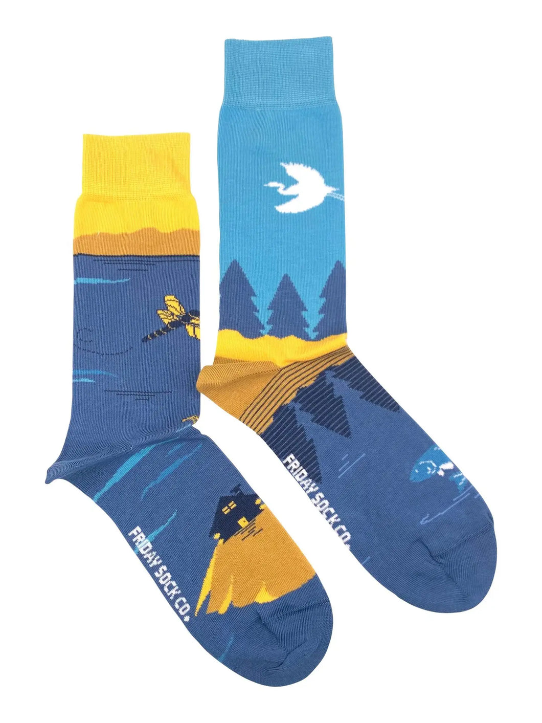 men's socks - Canadian landscape -  Great Lakes