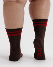 Load image into Gallery viewer, baggu - ribbed socks - coffee stripe