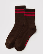 Load image into Gallery viewer, baggu - ribbed socks - coffee stripe