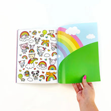 Load image into Gallery viewer, draw-along rainbow sticker book
