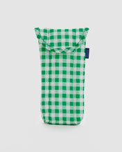 Load image into Gallery viewer, baggu - puffy glasses sleeve - green gingham

