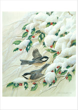 Load image into Gallery viewer, john a. ruthven - black-capped chickadees - boxed holiday cards