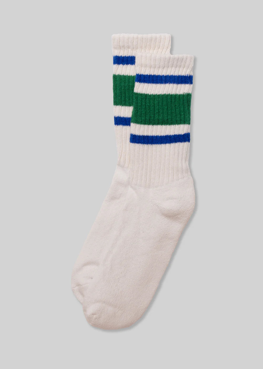 American trench - the retro stripe sock  -  kelly green/royal