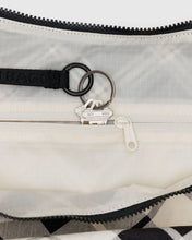 Load image into Gallery viewer, baggu - large nylon crescent bag with key leash - mixed plaid - prebook arriving early nov