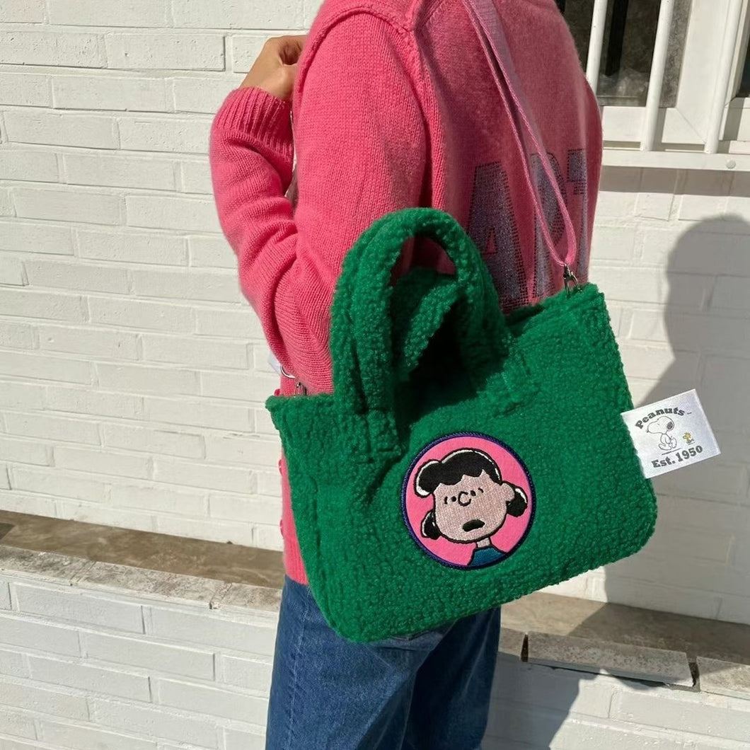 lucy fuzzy tote