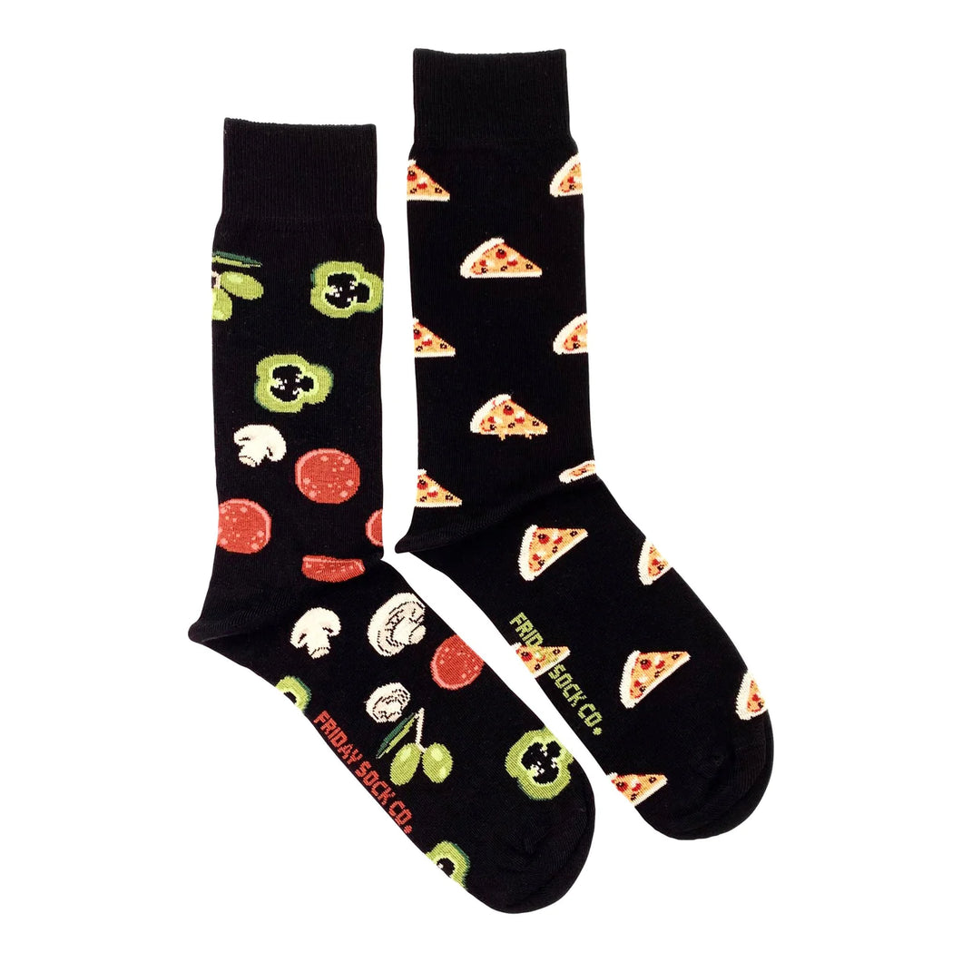 men's socks - pizza & toppings