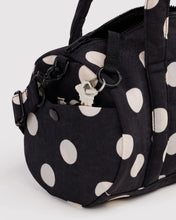 Load image into Gallery viewer, baggu - nylon duffle bag - black and cream polka dot