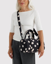 Load image into Gallery viewer, baggu - nylon duffle bag - black and cream polka dot