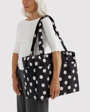 Load image into Gallery viewer, baggu - small cloud carry-on bag - black and cream polka dot