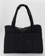 Load image into Gallery viewer, a large black tote bag by baggu called the cloud carry on in a black colour 
