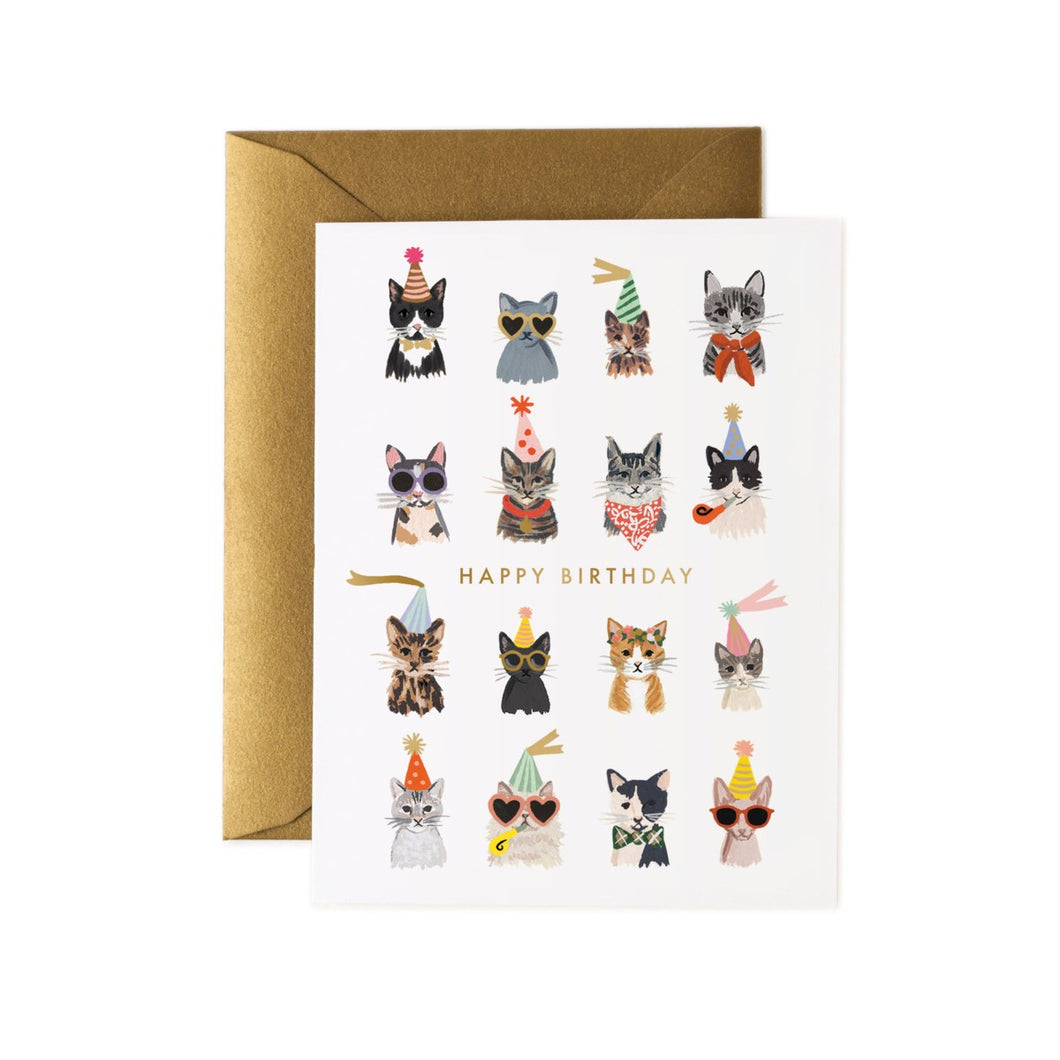 rifle paper co. cats in hats  birthday card