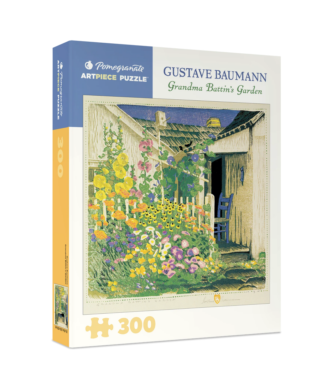 gustave baumann - grandma battin's garden  puzzle - 300pc