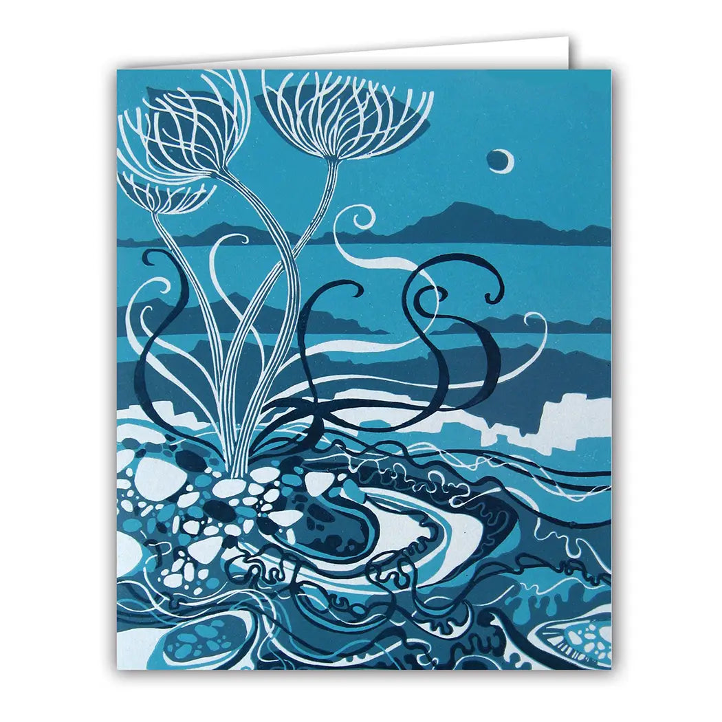 moonlit shore  - blank card