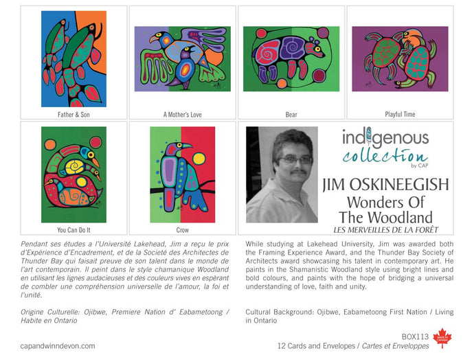 an assortment of images on a box of note cards Indigenous artist, 
