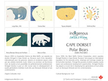 Load image into Gallery viewer, a gift box set of notecards depicting various polar bears of Inuit style artwork 
