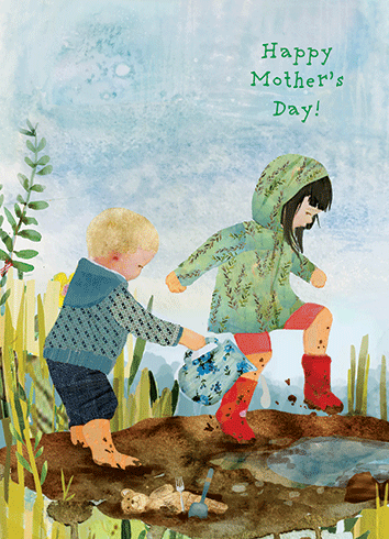 mother's day card - puddle jumping