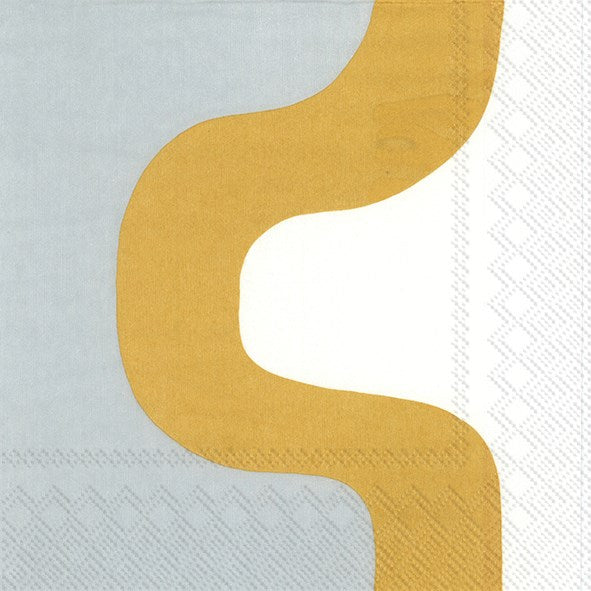 silver gold white modern swirls marimekko paper napkins 
