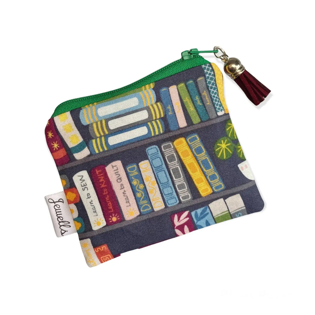 zip pouch - bookshelf