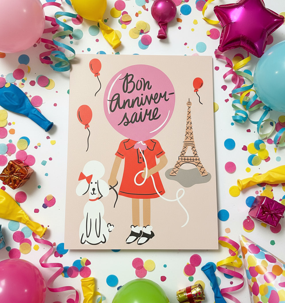 bon anniversaire card - save 50%