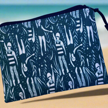 Load image into Gallery viewer, zip pouch  - swimmers -  navy - large
