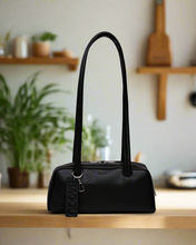 Load image into Gallery viewer, baggu - small recycled leather bowler - black  - prebook arriving late oct/early nov
