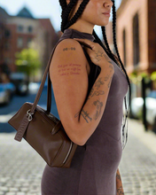 Load image into Gallery viewer, baggu - small recycled leather bowler  - brown - prebook arriving late oct/early nov
