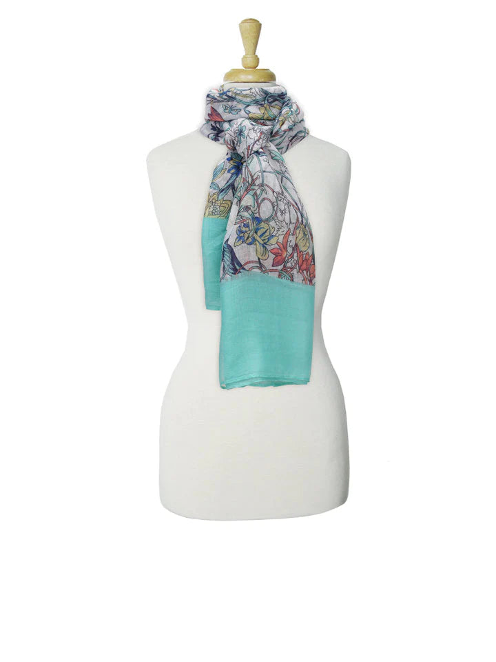 lightweight scarf - garden turquoise - save 50%