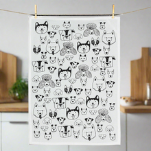 Load image into Gallery viewer, simple dog faces tea towel - save 50%
