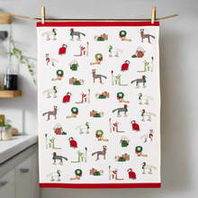 Load image into Gallery viewer, holiday cats tea towel - save 50%
