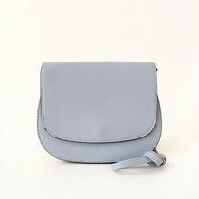 Load image into Gallery viewer, a small sky blue coloured handbag with strap
