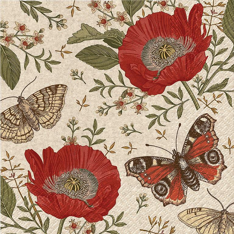 passing butterflies - we care napkins - luncheon size