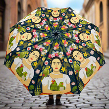 Load image into Gallery viewer, frida and her parrots  umbrella - naked decor
