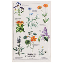 Load image into Gallery viewer, kitchen towel of edible floers design 
