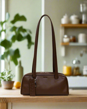 Load image into Gallery viewer, baggu - small recycled leather bowler  - brown - prebook arriving late oct/early nov
