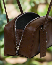 Load image into Gallery viewer, baggu - small recycled leather bowler  - brown - prebook arriving late oct/early nov
