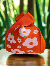 Load image into Gallery viewer, mini knot handbag  - orange flower - save 50%
