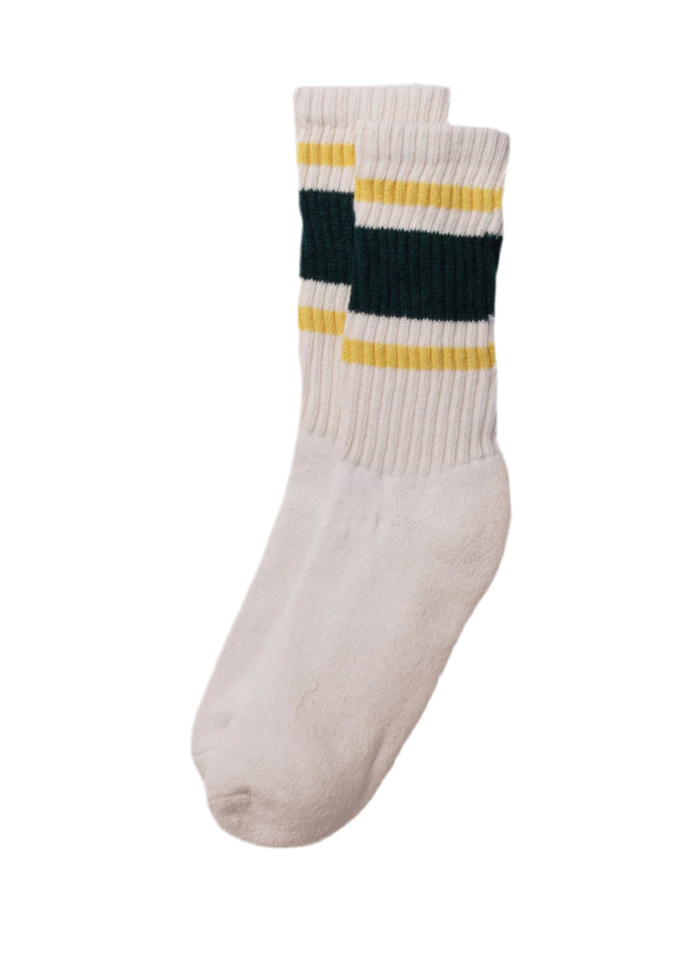 American trench - the retro stripe sock  -  forest/ amber