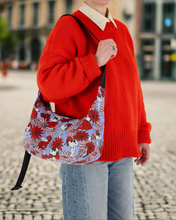 Load image into Gallery viewer, baggu - medium nylon crescent bag - floral snoopy
