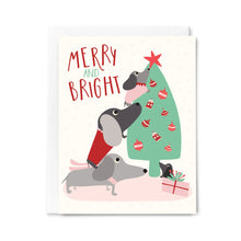 Load image into Gallery viewer, happy holidays - dachshund card
